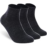 RTZAT Merino Wool Ankle Socks, Men's Women's 90% Wool Athletic Thin Running Moisture Wicking Socks, 3 Pairs