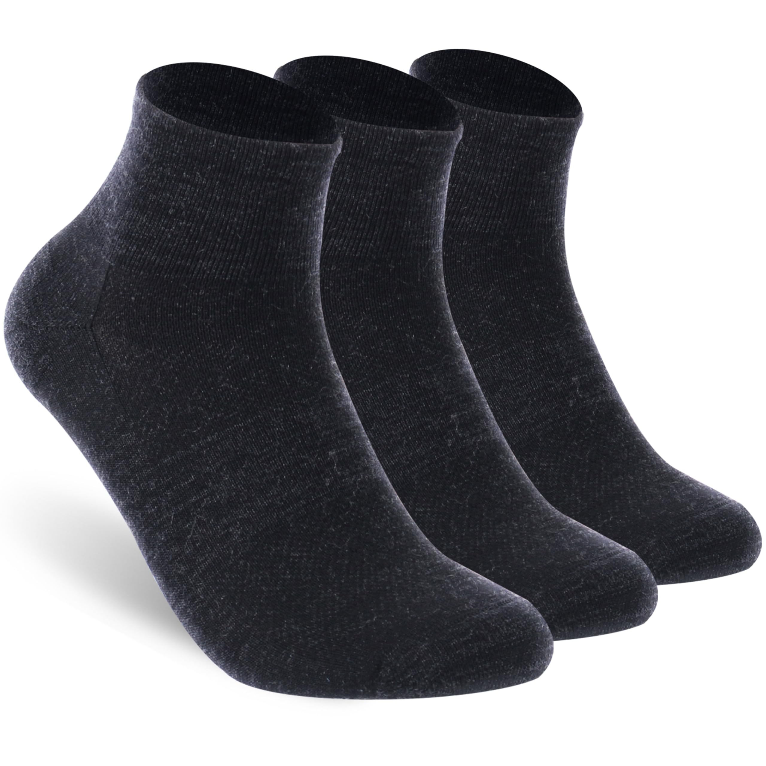Photo 1 of RTZAT 90% Merino Wool Ankle Men's Women's Athletic Business Casual Running Moisture Wicking Everyday Thin Wool Socks, Large, gray, 3 Pairs
