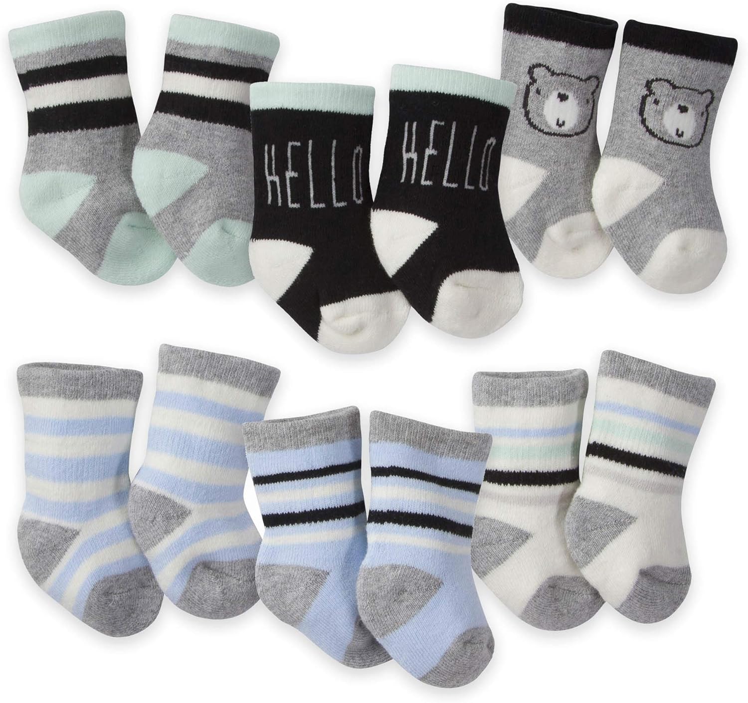 Gerber babyboys 6pair Wiggle Proof Sock Clothing