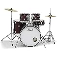 Pearl Roadshow Drum Set 5-Piece Complete Kit with Cymbals and Stands, Wine Red (RS525SC/C91)