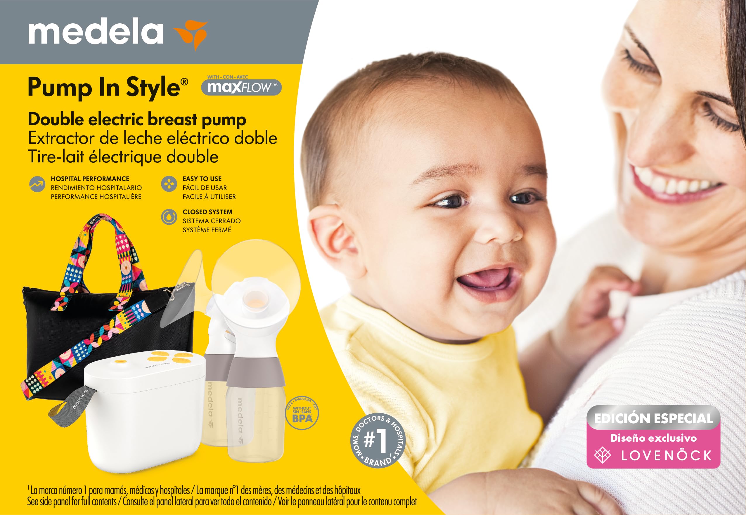 Medela Breast Pump, Pump in Style with MaxFlow, Classic Plus Electric Breastpump, Closed System, Portable