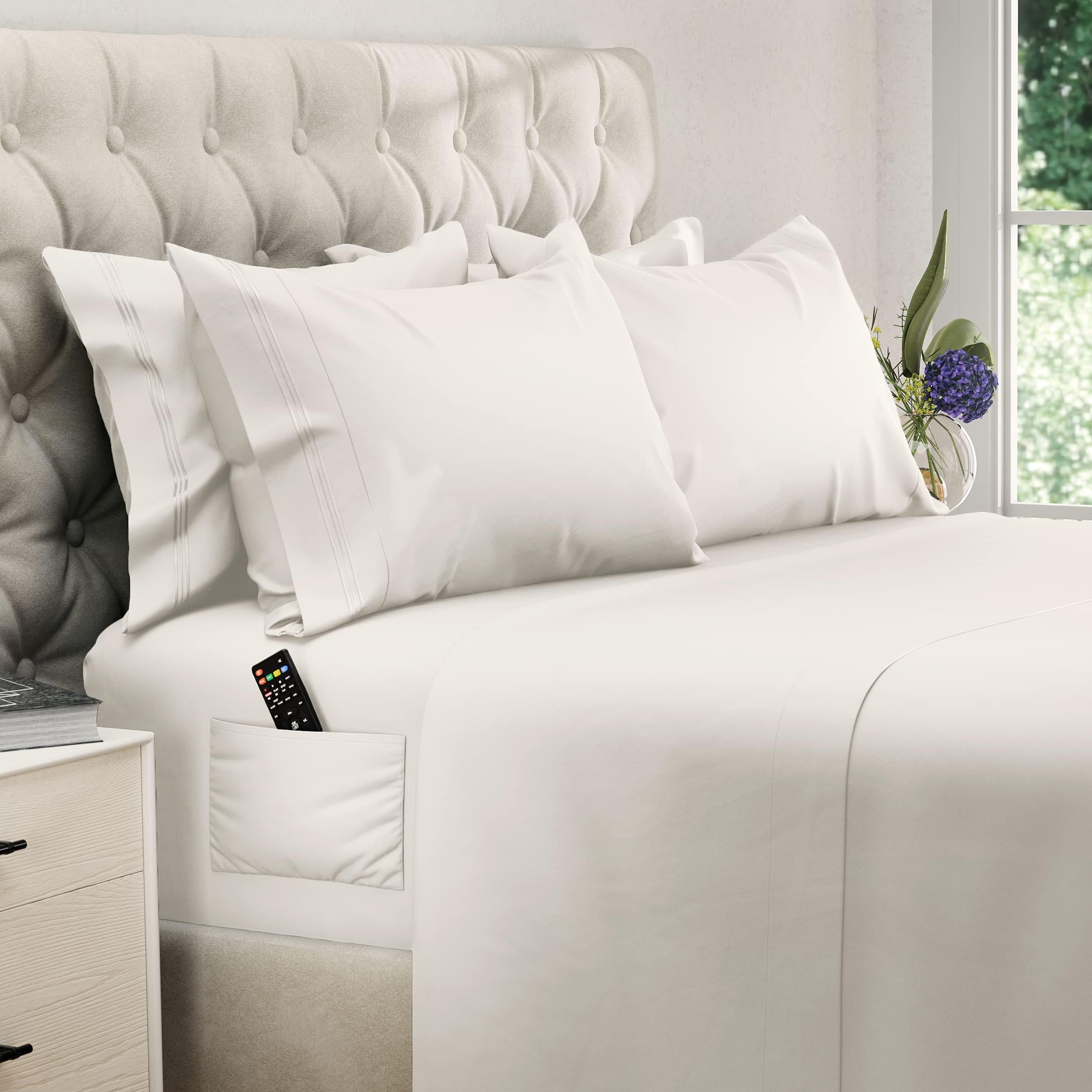 Photo 1 of DREAMCARE Queen Sheet Set – 6 pcs Cooling Bed Sheets – up to 15” Deep Sheets Queen Size Bed Set – 2500 Supreme Collection – Extra Soft 100% Brushed Microfiber Hotel Luxury with Side Pocket – Ivory