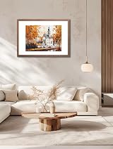 Scholar Tree Brown A2 Wooden Photo Frame with Mount for A3, Wall/Table view 3