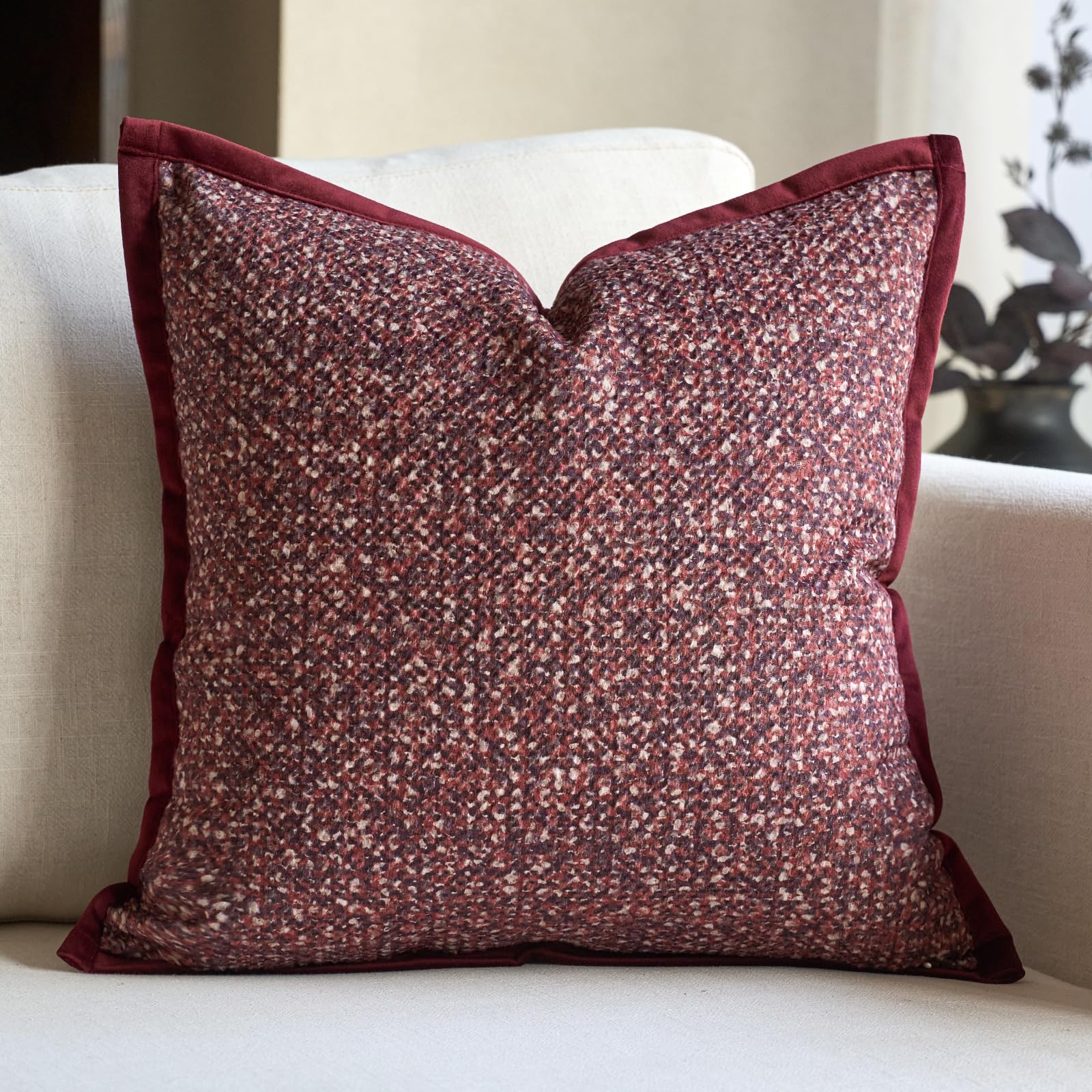 Photo 1 of Aeckself Pillow Cover 18x18 Inch, Vintage Gradient Color Polka Dots Decorative Square Throw Pillow Cover Neutral Accent Pillowcase for Couch Bedroom Living Room, Red