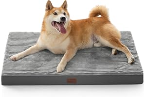 Bedsure Dog Beds Large Sized Dog- Orthopedic Pet Beds for Crate with Removable Machine Washable Cover, NOT Waterproof Egg Crate Foam Puppy Pad, Suitable for Pet Up to 50 lbs, 35"x22"