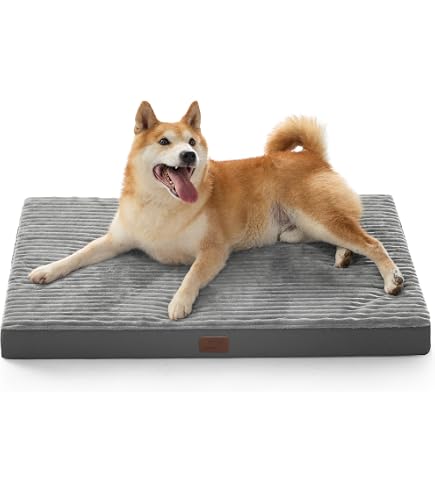 Best Pet Supplies Orthopedic Dog Mat Bed - Waterproof Cover, Egg Crate Foam, Sherpa Top (24x16x3, Brown) - View #6