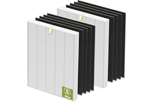 COLORFULLIFE C545 Replacement Filter S Compatible with Winix C545 Air Purifier, Replaces Parts 1712-0096-00 and 2522-0058-00, 2 Pack H13 True HEPA Filter + 8 Activated Carbon Filters