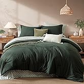 Monbix Queen Comforter Set - 7 Pieces Deep Forest Prewashed Bed in a Bag Queen Bedding Sets with Comforters, All Seasons Ultra Soft Comforter Bed Set with Sheets,Pillowcases & Shams