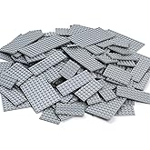 MANNIDOO 110 Pieces Classic Building Plates, 11 Sizes Small Baseplates Multipacks - Compatible with All Major Brands Pieces, Flat Platform Base for Moc Building, Light Grey