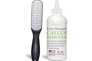 ENTREFEET Callus Remover Gel & Double-Sided Foot File: 8 oz Extra Strength Callus Remover for Feet, Foot Callus Remover Care, Pedicure Tools Supplies, Spa Kit, Dead Skin Scrubber
