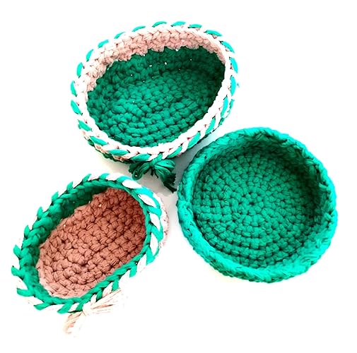 Wunschfresser / 3er Set gehäkelte Körbe/Aufbewahrungskörbe/Baby