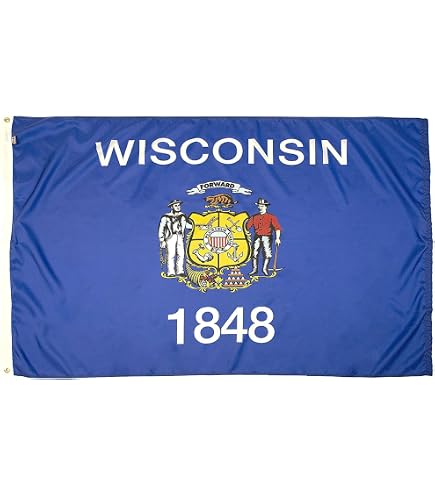 Annin Flagmakers Wisconsin Flagge 3x5 Fuß – Offizielle US-Bundesstaatflagge