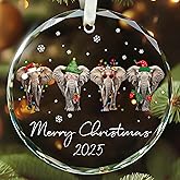 KATLADIZ Elephant Ornament - Elephant Gifts for Women - Elephants Christmas Ornament - Animals Elephants Ornaments for Christmas Tree - Glass Hanging Ornament 2025