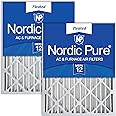 Nordic Pure 20x25x4 (19_1/2 x 24_1/2 x 3_5/8) Pleated MERV 12 Air Filters 2 Pack