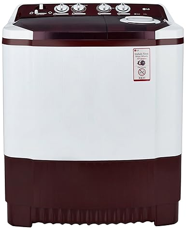LG 8.0 kg Semi-Automatic Top Loading Washing Machine (P9042R3SM, Burgundy)