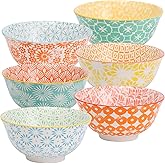 FERAHI Cereal Bowls, 26 Oz Ceramic Bowl, Set of 6 Soup Bowls, Bowl for Kitchen, Bowl Set for Salad, Pasta, Oatmeal, 6.3 Inch-Microwave Dishwasher Safe