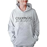 TEEAMORE Champagne For Breakfast Sweatshirt Women Brunch Crewneck