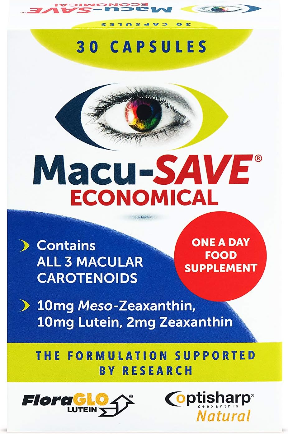 Macu-SAVE Eye Supplement for Macular Health with Meso-Zeaxanthin/Lutein and Zeaxanthin - Pack of 30 Capsules