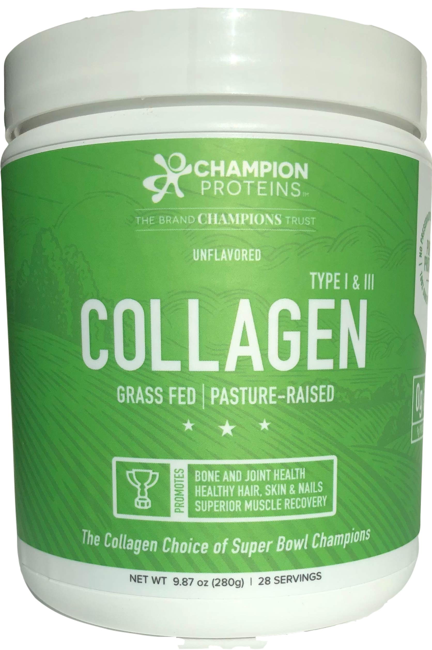 Collagen Peptides Powder Unflavored | Grass-Fed/Pasture Raised USA Cattle, Keto & Paleo Friendly, NO Additives, Non-GMO and Gluten Free | Types I & III