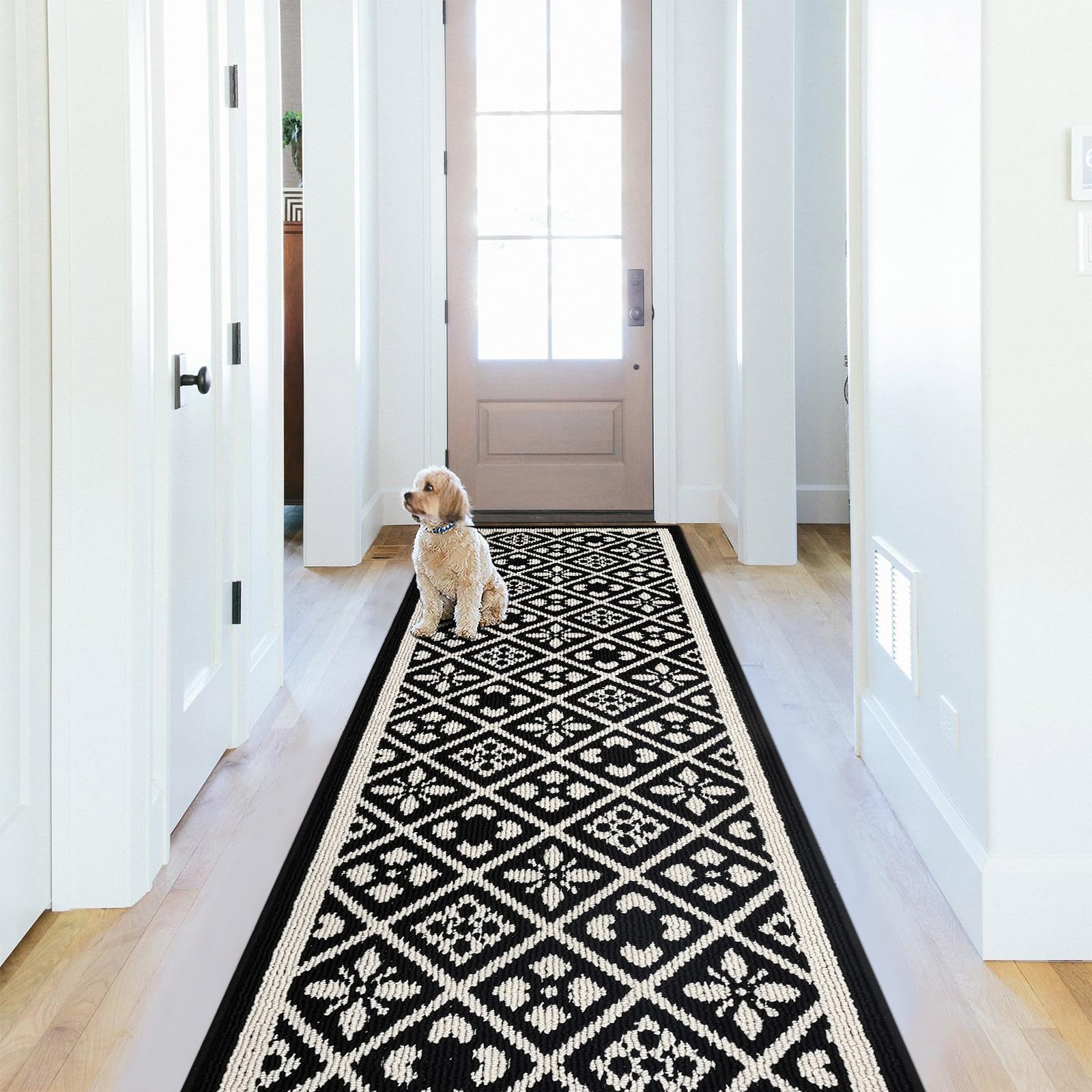 Photo 1 of Ileading Laundry Room Runner Rug 2x6ft Non Slip Funny Kitchen Floor Mats with Rubber Backing Machine Washable Low Profile Indoor Decor Carpet for Doormat Hallway Entryway Petmat Garage Balcony(Black)