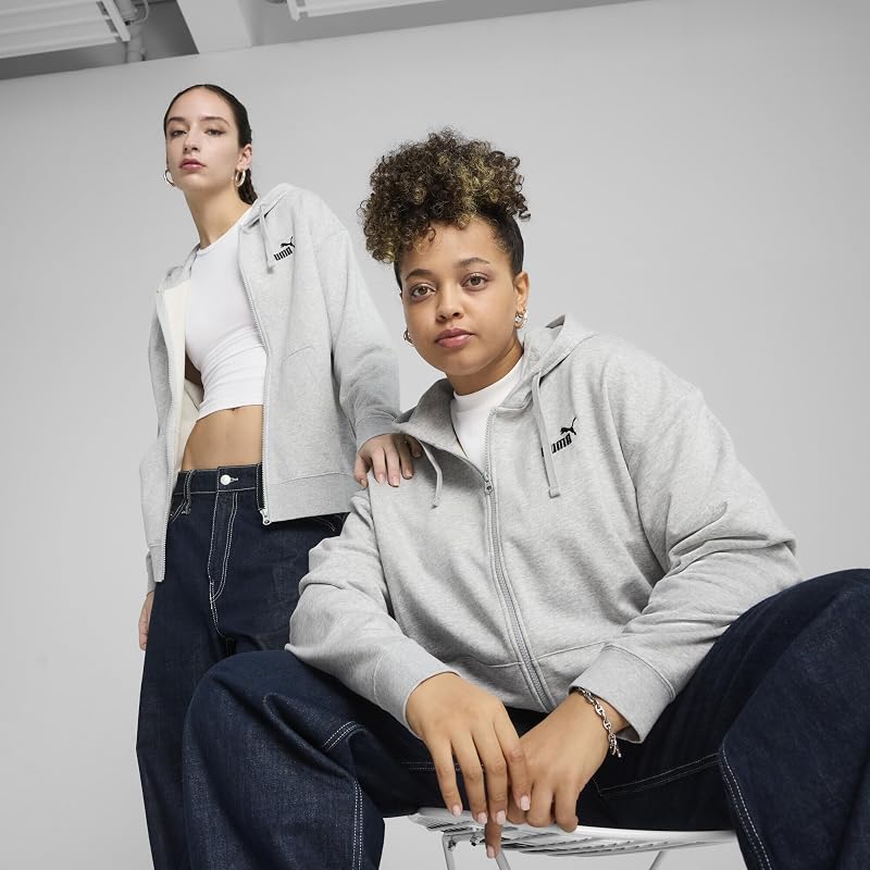 ESS Small No. 1 Logo Comfort Full-Zip Hoodie TR, Sweat à Capuche Fille, Light Gray Heather, M — photo 3 sur 8