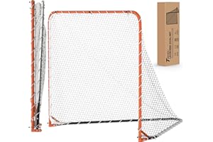 TUBAGOU Portable Lacrosse Goal Net Folding Lacrosse Nets for Backyard for 6’x6’x7’ Goals, Official Size Heavy Duty 4mm UV Treated Black & White Lacrosse Training Net, Backyard & Team Practice