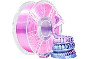 iBOSS PLA Plus 1.75mm Dual Color Filament, Shiny Silk PLA PRO 1kg 3D Printer Filament, Coextruded Filament 3D Printing Filame