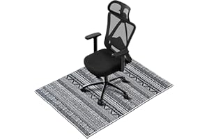 PHONTAIK Office Chair Mat, Black Modern Chair Mat with Non-Slip Backing, 36x48 Desk Chair Mat for Scratch Prevention, Easy-to-Clean Chair Mat for Hardwood Floor, Mats for Under Desk Chairs with Lock Edge