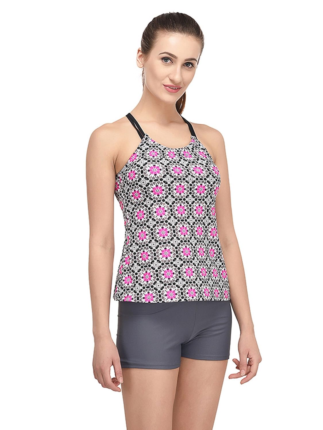 fasnoya women's tankini with square shorts - bik338