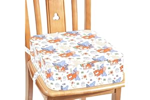 CAVWVTYU Booster Seat for Kitchen Chair - Toddler Non-Slip Portable Height Increasing Strong Support Seat Cushion Comfortable Detachable Easy to Clean Washable Booster Seat for Dining Table
