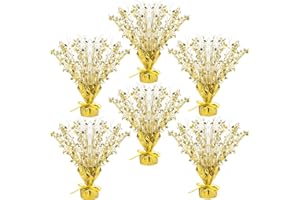 Crowye 6 Pcs Metallic Foil Spray Centerpiece Party Star Table Decoration Table Decor for Birthday Party Season Holiday(Gold,Small Star)