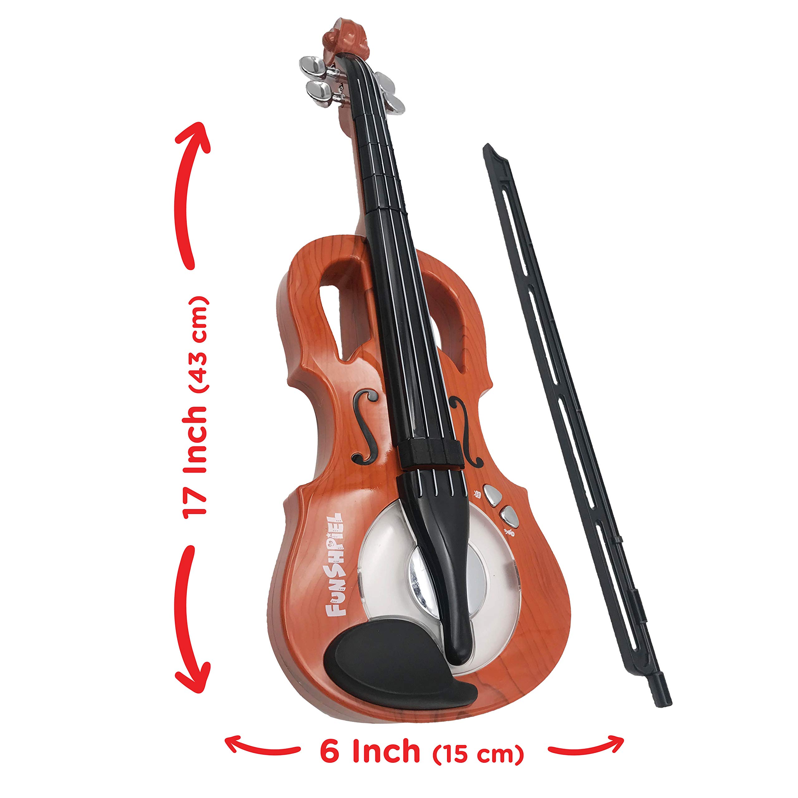 Kid's Electrical Toy Violin for Beginners with 7 Songs & Adjustable Rhythm Musical Instrument for 5-6-Year-Olds