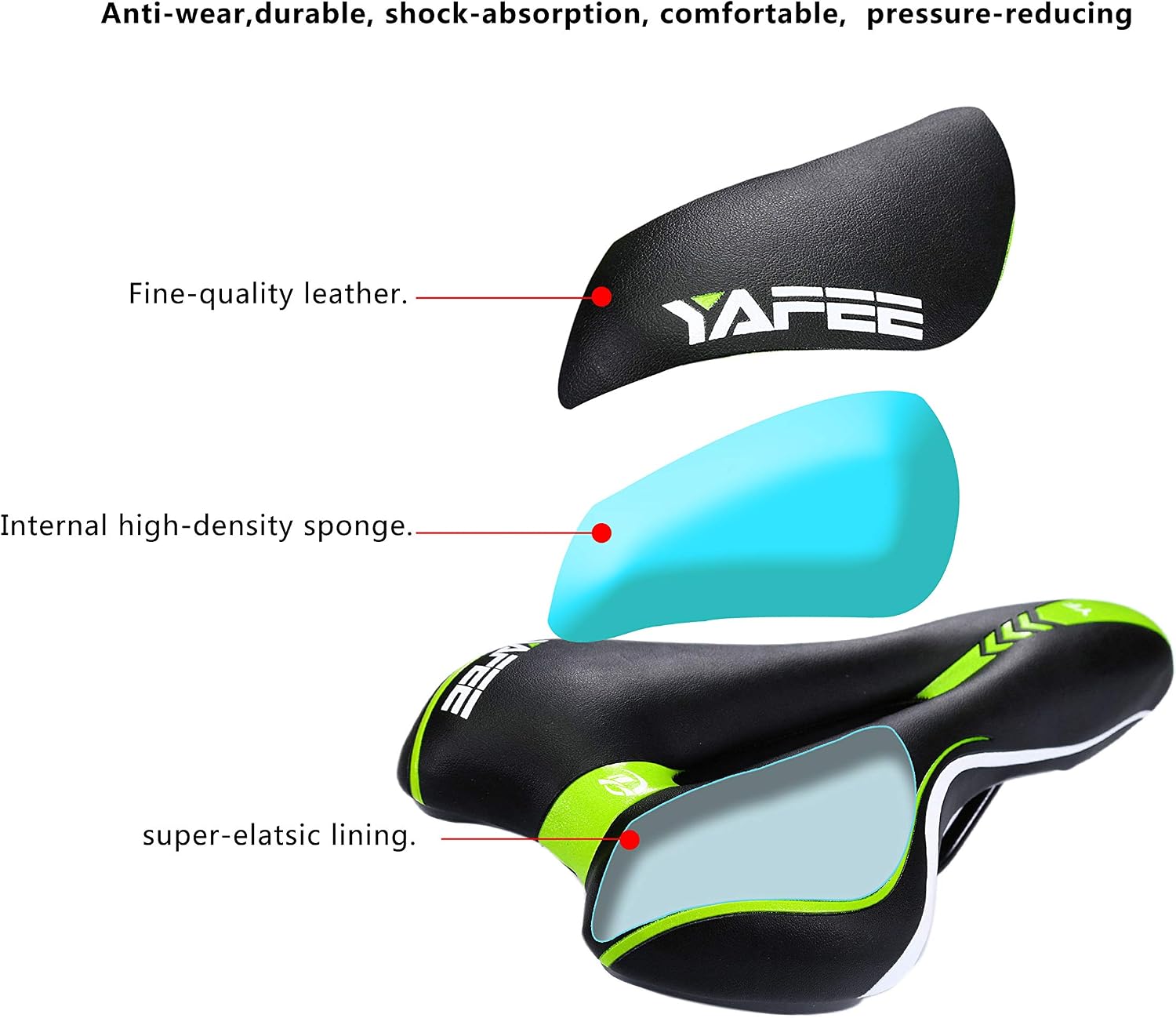 ENJOHOS Mountain Bike Saddle Comfortable MTB Seat Bicycle Gel Cushion Saddle with Memory Sponge Suitable for BMX Road Bike - Image 4