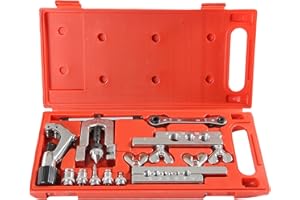 Shankly Flaring Tool Set (10 Piece - Professional Grade) Heavy Duty Brake Line Flaring Tool Kit and Swage Tool, Flare Tool with Tubing Straightener or Cutter (Not a Double Brake Flaring Tool)
