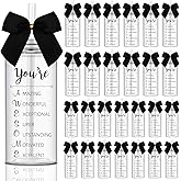 Skylety 24 Pack Employee Appreciation Gifts Bulk for Men You Are Awesome Black Cups 13.5 oz Plastic Skinny Tumbler with Straw Lid Inspirational Cups for Team Office Customer Coworker Staff