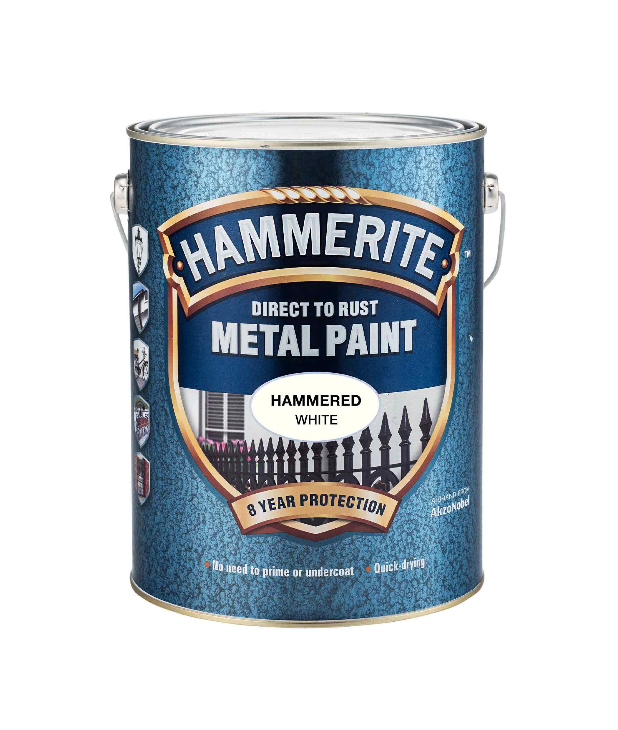 Hammerite 5084839 HFW25L 2.5L Direct to Rust Hammered Finish - White