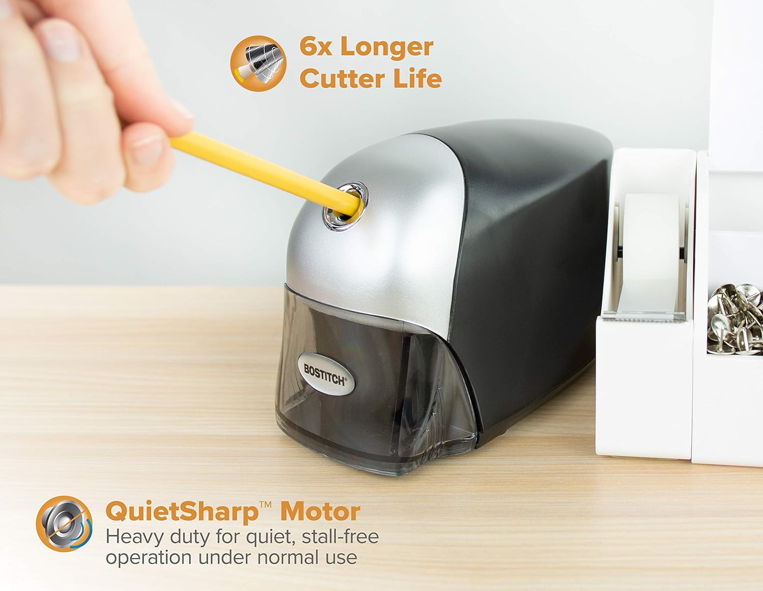 Bostitch QuietSharp Executive Electric Pencil Sharpener, Black (EPS8HD-BLK) : Office Products