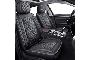 MIROZO Front Pair Seat Covers, Vehicle Cushion Cover Breathable Fit for Most Sedan, Truck and SUV for Explorer Escape Civic Accord Camry RAV4 (Black)