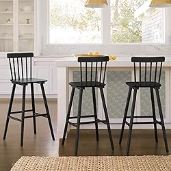 LUE BONA Windsor Wooden Barstools Set of 3 for