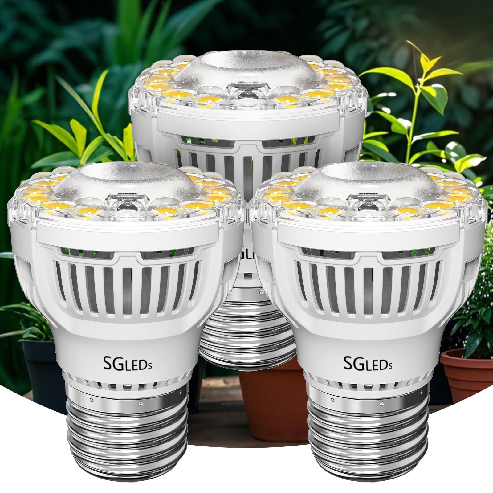 Photo 1 of SGLEDs Grow Light Bulbs, A15 7W Plant Light Bulb for Indoor Growing, High PPFD, Full Spectrum, 60W Equivalent, E26 Base, LED Grow Lights for Indoor Plants, Seed Starting 3pack