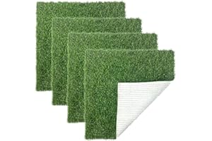 Antenat 4pcs Artificial Grass Door Mat 19.7"×19.7",Realistic Hight-Density Durable Artificial Turf for Dogs Pets Garden Lawn Landscape