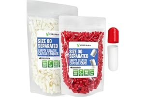 XPRS Nutra Gelatin Size 00 Separated Capsules - 1000 Count Gelatin Empty Capsules Separated in Bags -Empty Capsules -Separated Empty 00 Capsules -Pill Capsules Empty DIY Supplement Filling (Red/White)