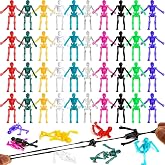 DIYASY Stretchy Skeletons Toys, 50 Pack Halloween Party Favors for Kids Stretchy Skull Bulk Set Boys Girls Prizes Gifts Goodies Goody Bag Fillers