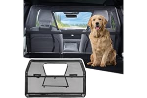JOYTUTUS 52" Wide Dog Car Barrier with Removable Visual Window, Car Barrier for SUV Escape-Proof, Net for Behind Front Seats, Vehicle Gate for Dog Travel, Ideal for Sedans SUVs Trucks