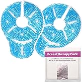 Breast Treatment Ice Pack Hot Cold Breast Pad, Nursing Pain, Mastitis, Swelling, Essential for Breastfeeding New Mothers, 2 Pack (Blue, L)