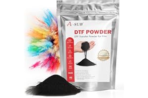 A-SUB DTF Powder, 35.3oz Black DTF Transfer Powder, Hot Melt Adhesive DTF Powder Works with DTF Printers, DTF Transfer Film and Ink for Digital Prints on Dark Color Fabric and Any Material Fabric
