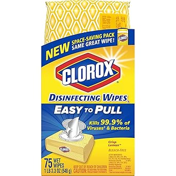 Clorox Disinfecting Wipes Crisp Lemon 75 Wipes 31404 Package May Vary Amazon Com Industrial Scientific