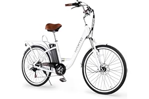 Oraimo Electric Bike for Adults 3.5H Fast Charge Up to 40 Miles Removable Battery,350W(Peak 500W) 26" City Cruiser Ebike 2X Load Rear Rack,Air Saddle,7 Speed Gear,SGS Certified Complies to UL 2849