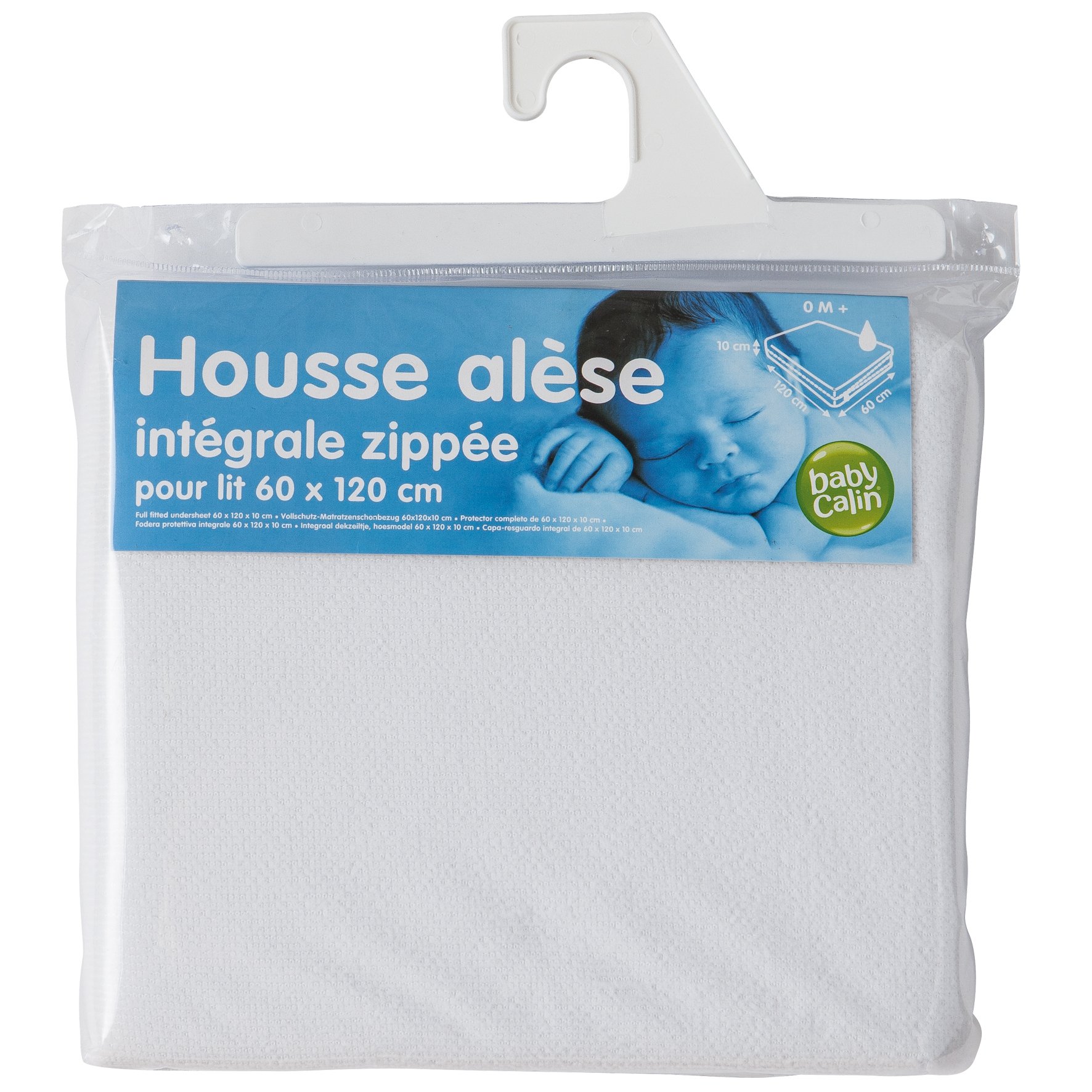 BabyCalin - Integral Zipped Cover 60x120 cm White
