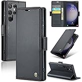 SINIANL Samsung Galaxy S23 Ultra Wallet Case with RFID Blocking, Samsung S23 Ultra Case Wallet for Women Men Card Holder Magnetic Clasp Kickstand Leather Book Folio Case for Galaxy S23 Ultra Black